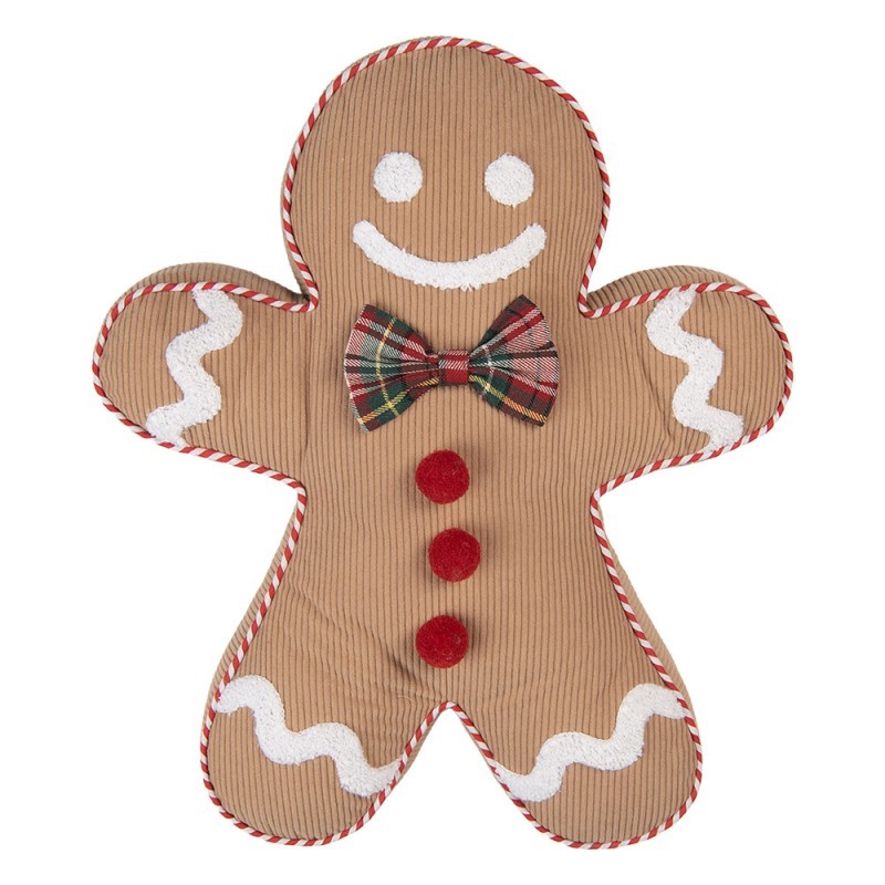 Vánoční dekorační polštář ve tvaru perníčka Gingerbread - 35*40*4 cm Clayre & Eef Vánoční dekorační polštář ve tvaru perníčka Gingerbread - 35*40*4 cm Clayre & Eef