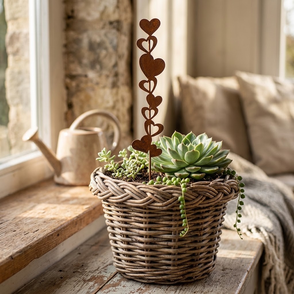 Rustikální rezavý zápich srdíčka Hearts Rust - 6*1*28 cm Clayre & Eef Rustikální rezavý zápich srdíčka Hearts Rust - 6*1*28 cm Clayre & Eef