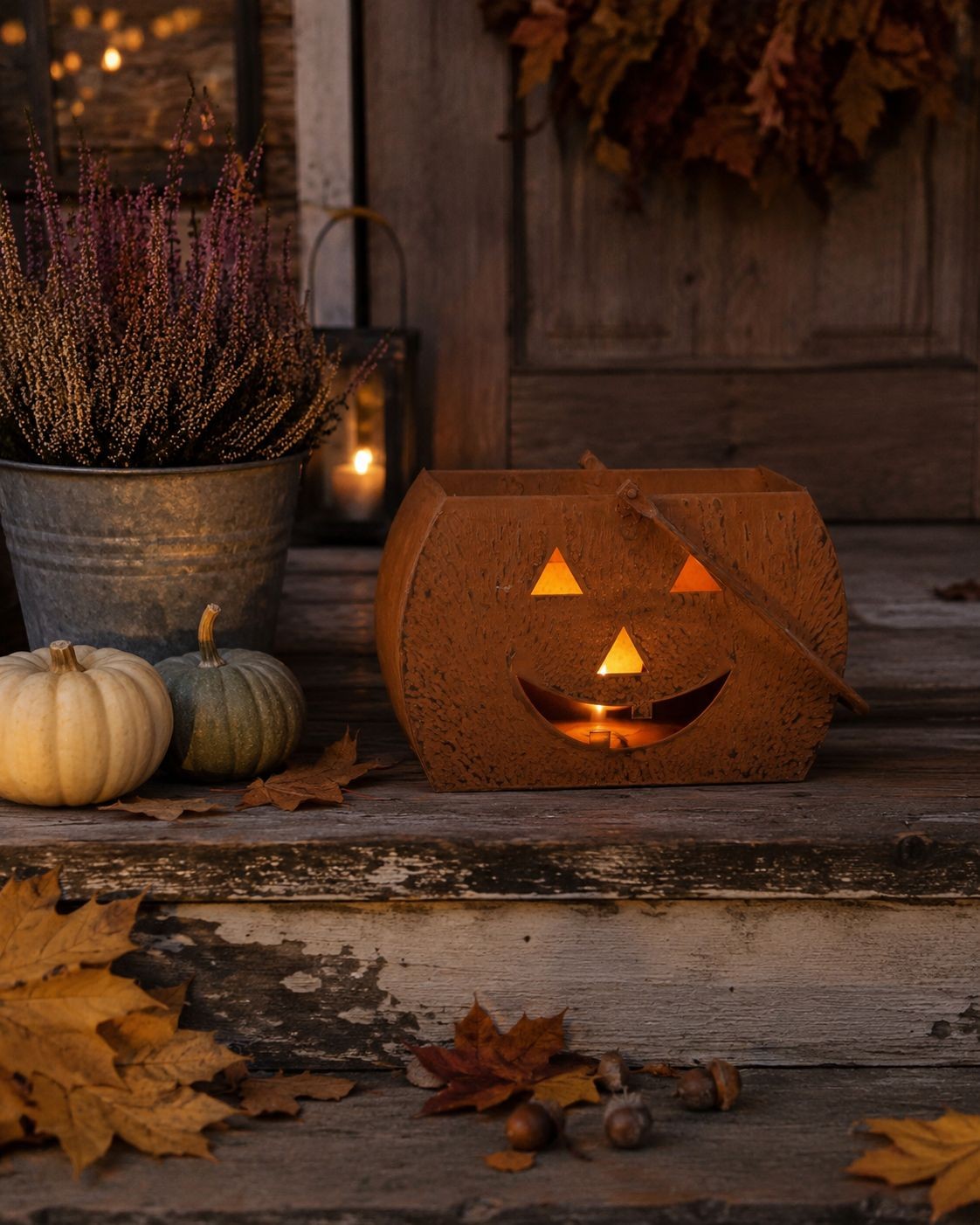 Rustikální rezavá lucerna dýně Halloween - 30*15*19 cm Clayre & Eef Rustikální rezavá lucerna dýně Halloween - 30*15*19 cm Clayre & Eef