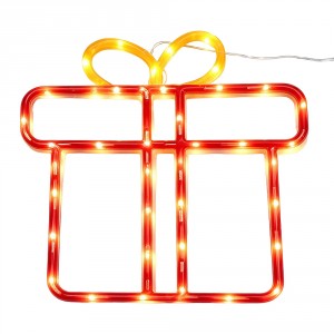 Nástěnné LED svítidlo Vánoční dárek s mašlí – 31*3*33 cm
