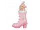 Vánoční dekorace figurka růžová bota s perníčkem Pastel Christmas Chic – 13*9*22 cm Clayre & Eef