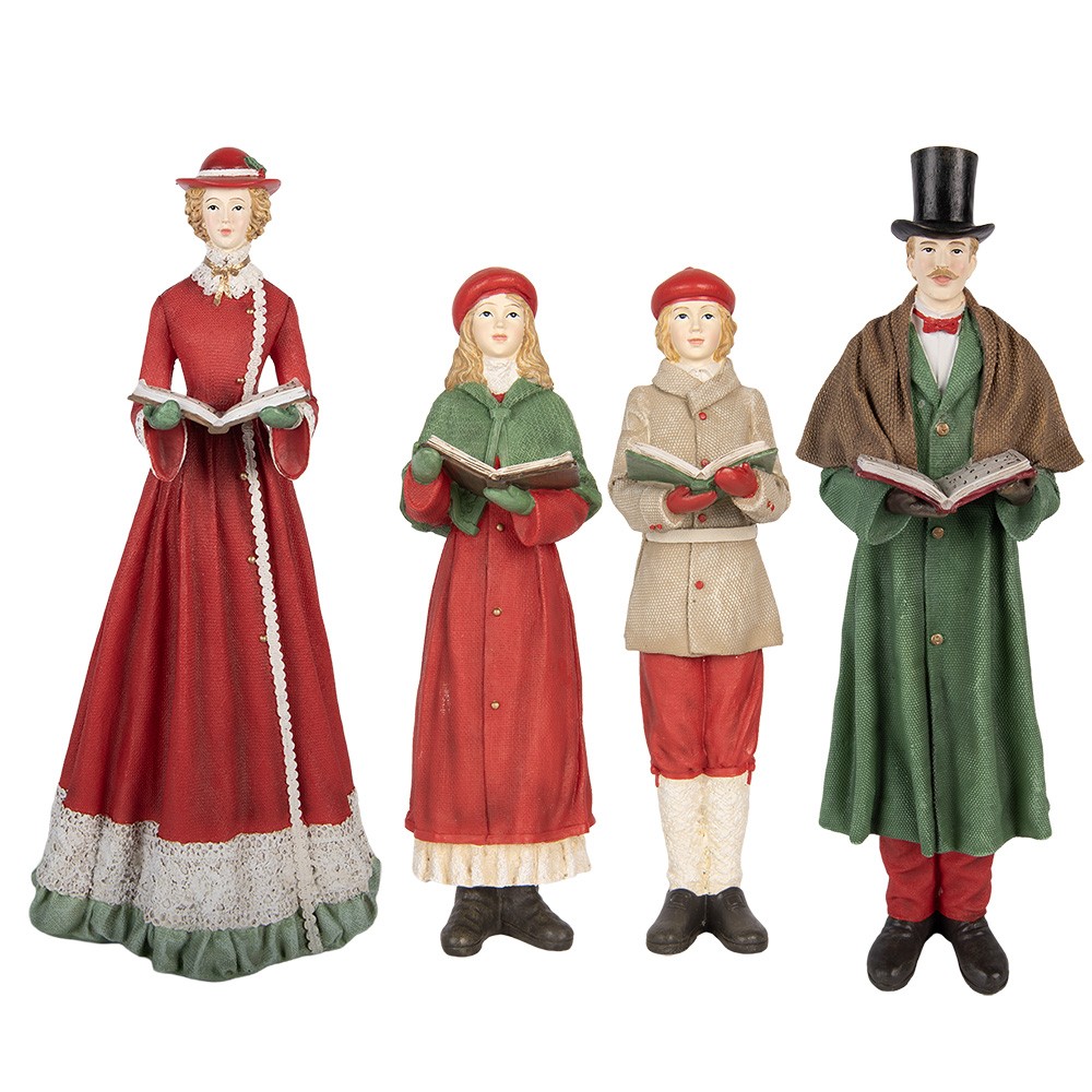Sada 4ks vánoční dekorace figurka vánoční sbor Nativity Choir - 13*12*40 cm