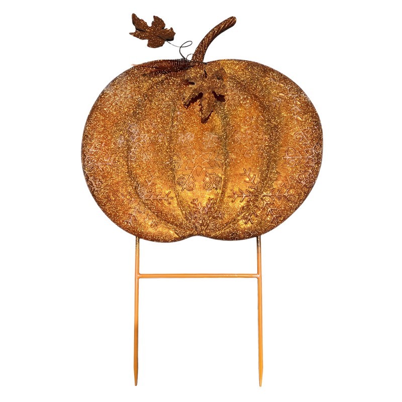 Rustikální zahradní oranžový zápich dýně Pumpkin Rust - 48*3*72 cm