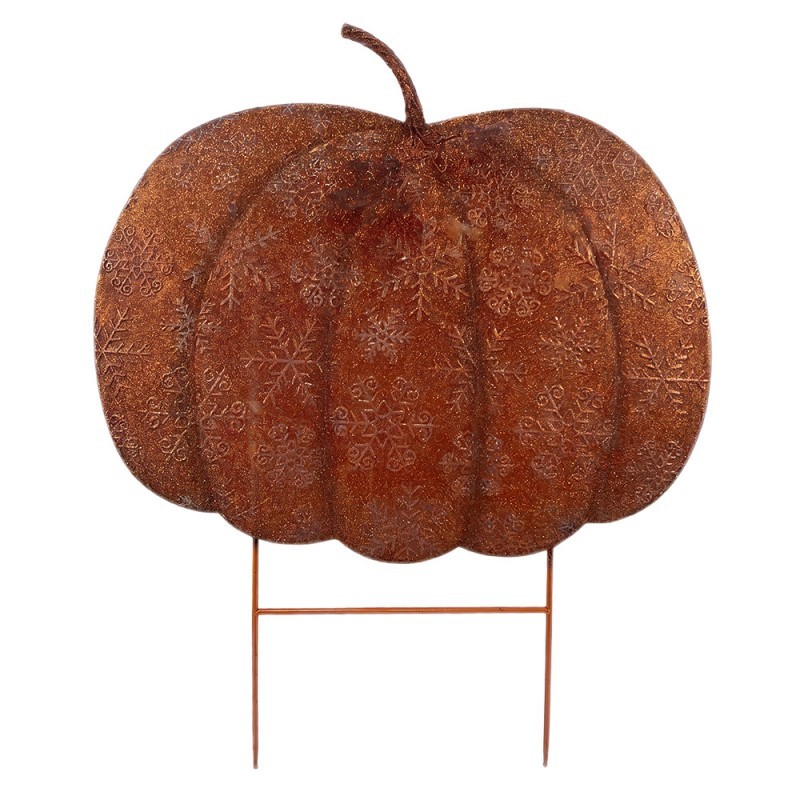 Rustikální zahradní rezavý zápich dýně Pumpkin Rust - 77*3*93 cm