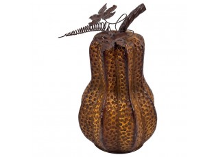 Rezavá antik kovová dekorace dýně Pumpkin Rust - Ø 18*32 cm