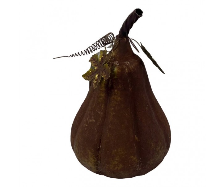 Hnědá antik kovová dekorace dýně Pumpkin Rust - Ø 18*31 cm Clayre & Eef