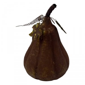 Hnědá antik kovová dekorace dýně Pumpkin Rust - Ø 18*31 cm