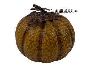Hnědá antik kovová dekorace dýně Pumpkin Rust - Ø 17*16 cm