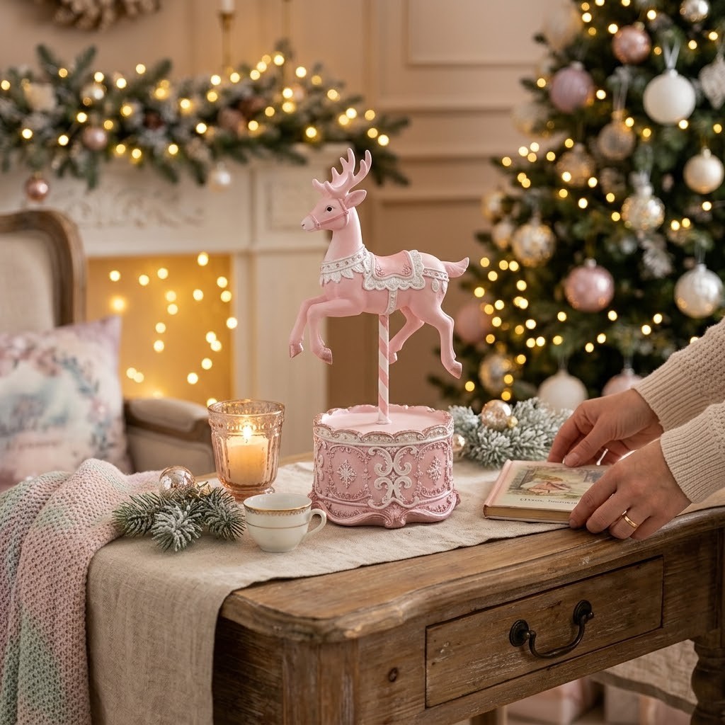 Vánoční dekorace LED cirkusový jelen Pastel Christmas Chic - 17*14*29 cm / 2*AAA Clayre & Eef Vánoční dekorace LED cirkusový jelen Pastel Christmas Chic - 17*14*29 cm / 2*AAA Clayre & Eef