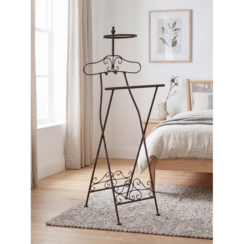 Hnědý antik kovový němý sluha / stojan na oblečení Dressboy - 46*41*121 cm Clayre & Eef Hnědý antik kovový němý sluha / stojan na oblečení Dressboy - 46*41*121 cm Clayre & Eef