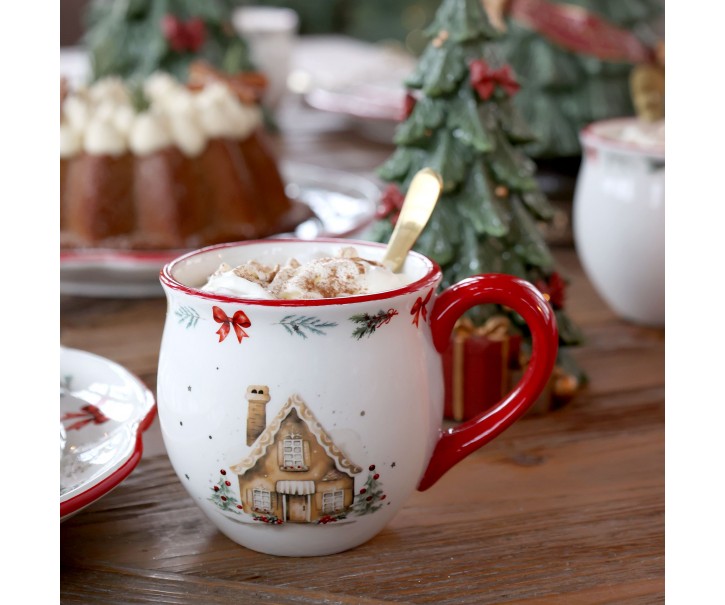 Vánoční keramický hrnek Chalet de Noël – Ø 10*9,5 cm Chic Antique