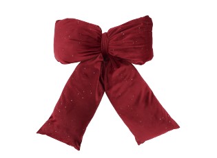 Sametový polštář ve tvaru mašle Cherry se třpytkami – 40*50 cm