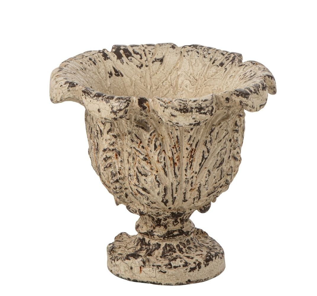Béžový antik dekorační květináč Vintage Chateau – 31*31*27 cm