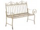 Bílá antik kovová zahradní lavice Vintage Romance – 123*56*102,5 cm J-Line by Jolipa