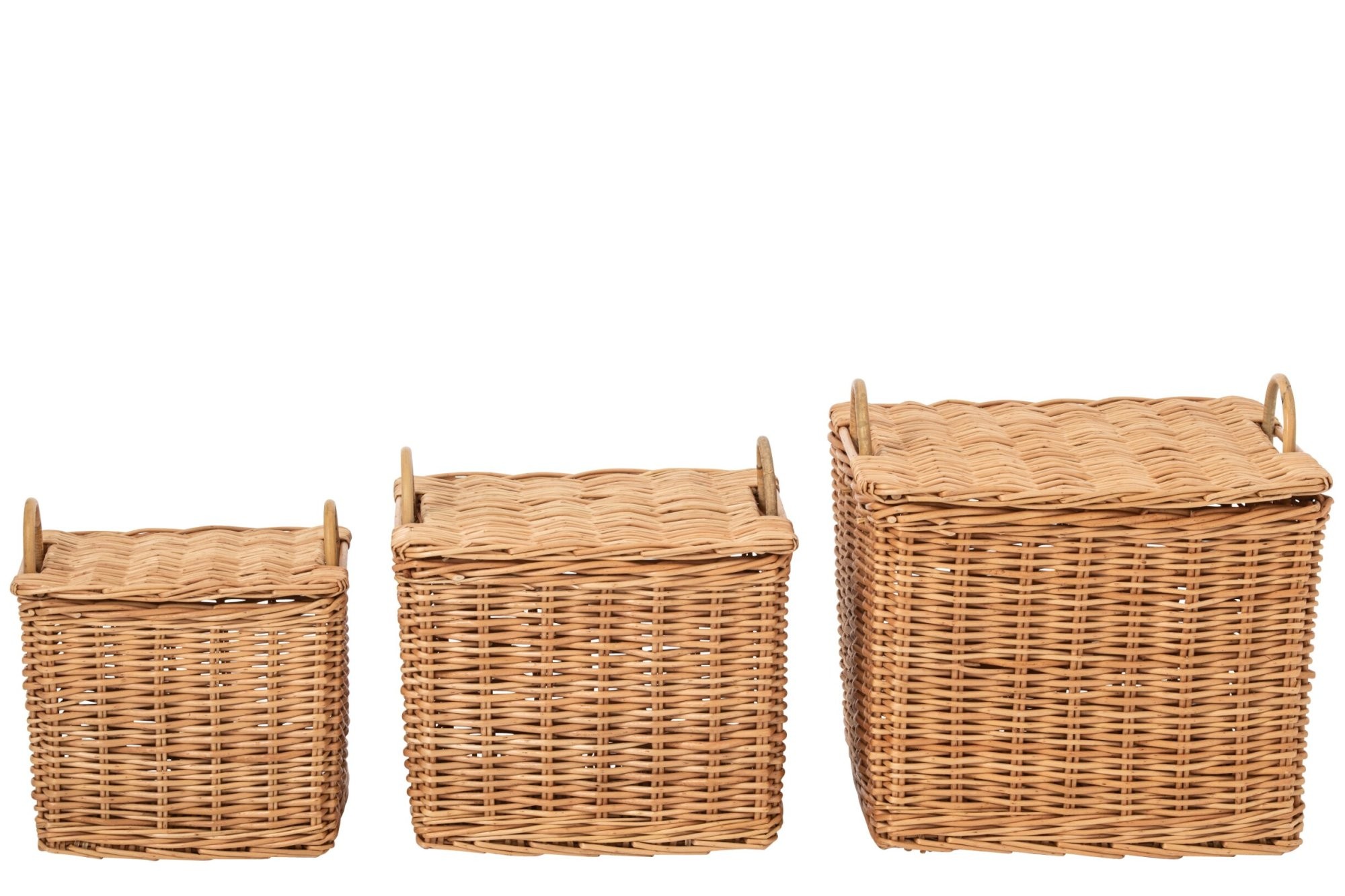 Sada 3ks proutěný koš s víkem a uchy – 49*43*49,5 / 42*35*42/ 35*42*37cm J-Line by Jolipa Sada 3ks proutěný koš s víkem a uchy – 49*43*49,5 / 42*35*42/ 35*42*37cm J-Line by Jolipa