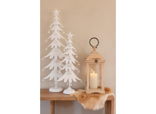 Přírodní antik dřevěná lucerna Chamonia – 25*26*61 cm