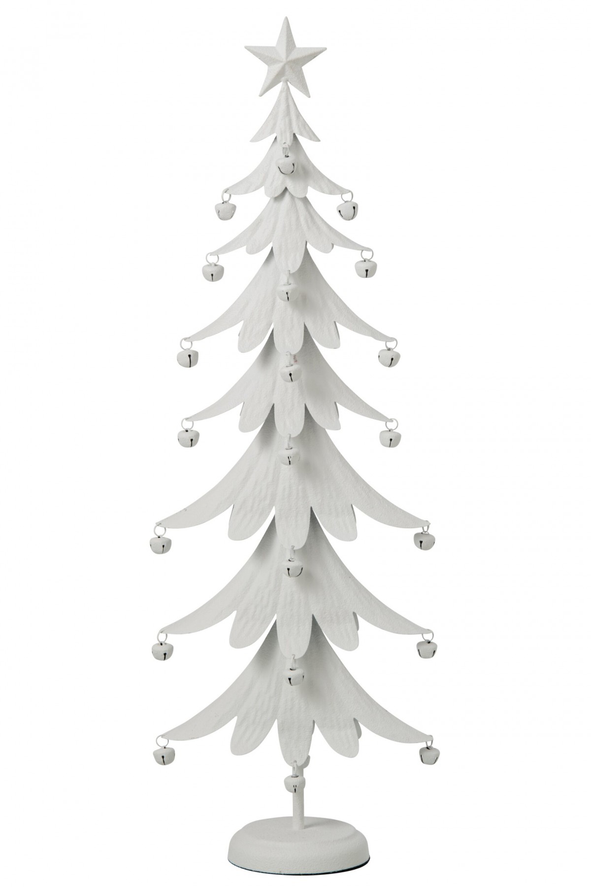 Bílý antik kovový stromek s rolničkami Christmas Tree XL – 25*13*78,5 cm
