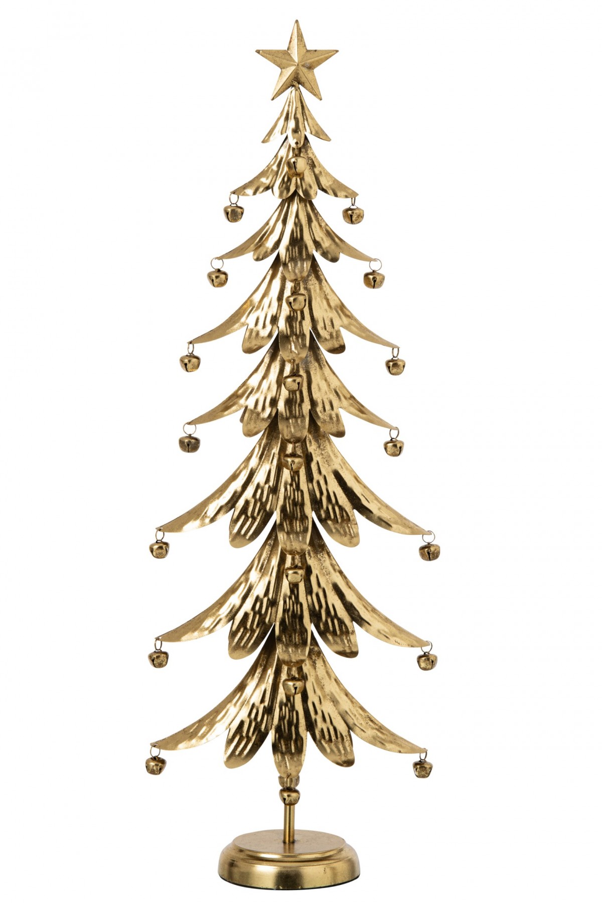 Zlatý veliký kovový stromek s rolničkami Christmas Tree XL – 25*13*78,5 cm