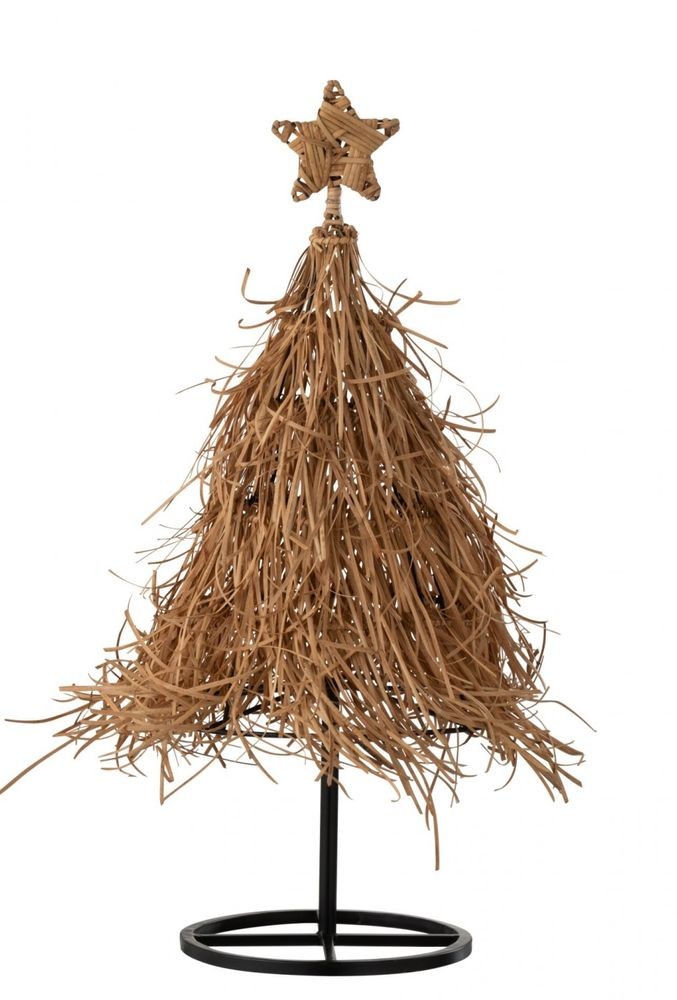 Vánoční stromek z přírodního ratanu na kovovém stojanu – 25*25*64 cm
