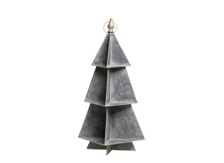 Šedý antik kovový vánoční stromek – 25*25*67 cm