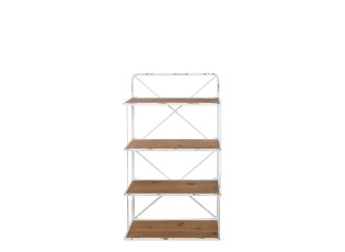 Bílý antik kovový nástěnný regál se 4 policemi Chic Antique – 40*19*73 cm