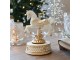 Krémová sntik hudební skříňka Noël s koníkem – 12*11*17,5 cm Chic Antique