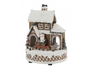 Hrací skříňka perníkový domek Gingerbread Noël LED – Ø 17*23 cm / 3xAA