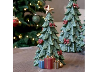 Zelený vánoční stromek s dárky Noël Tree z polyresinu – Ø 12*20,5 cm