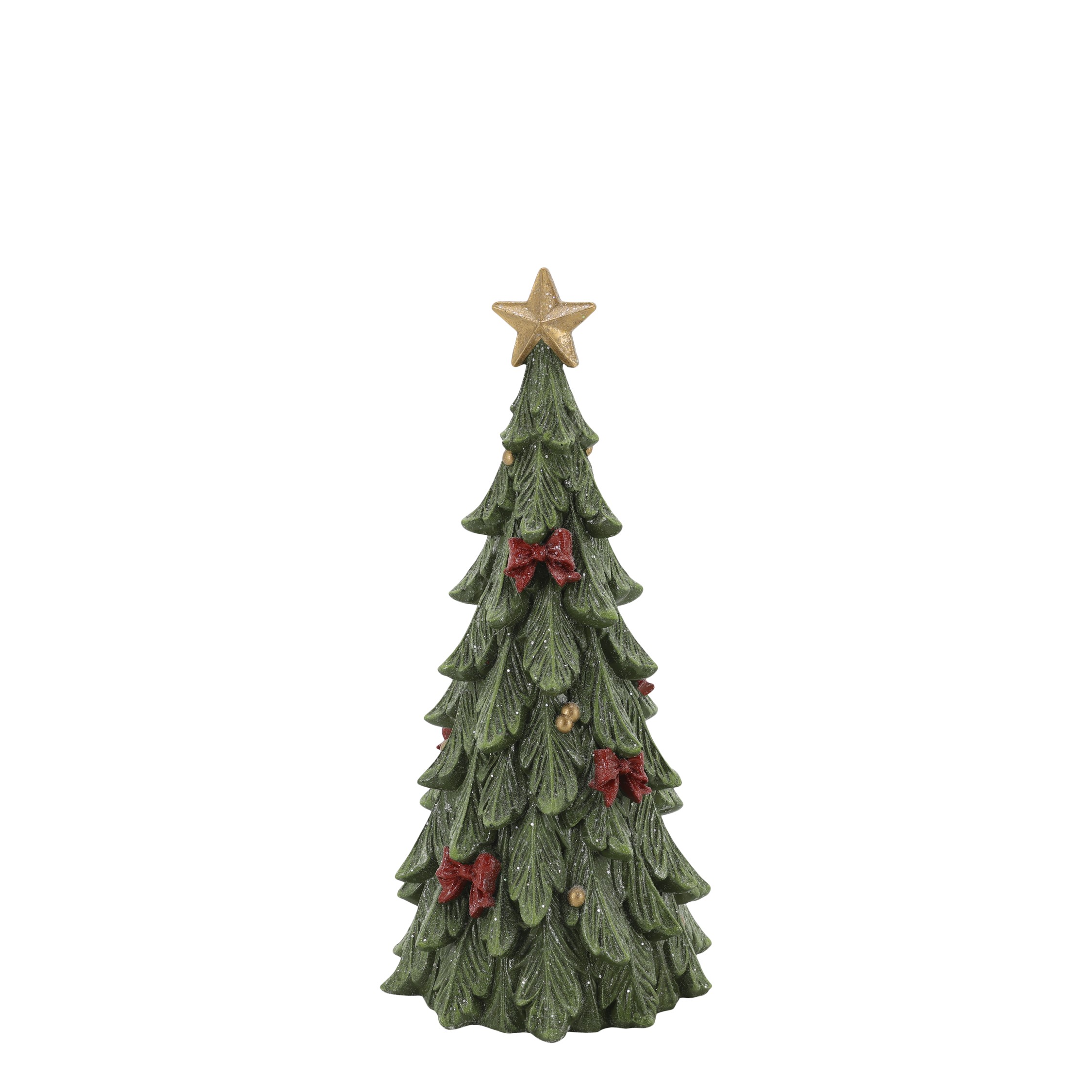 Zelený vánoční stromek s mašlemi Noël Tree z polyresinu – Ø 15,5*32 cm Chic Antique Zelený vánoční stromek s mašlemi Noël Tree z polyresinu – Ø 15,5*32 cm Chic Antique