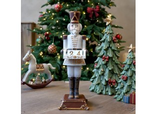 Dekorace figurka Louskáček Cherry Noël s kalendářem – 10*10*31,5 cm