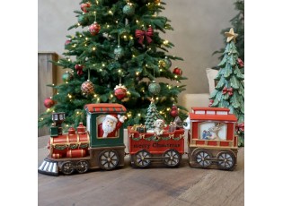 Vánoční vláček Noël se 2 vagóny a LED světýlky – 37*8*12 cm / 6xAA