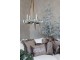 Mocca sametový povlak na polštář Aix s výšivkou větviček – 50*35 cm Chic Antique