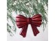 Červená vánoční skleněná ozdoba mašle Bow – 13*3*11 cm Chic Antique