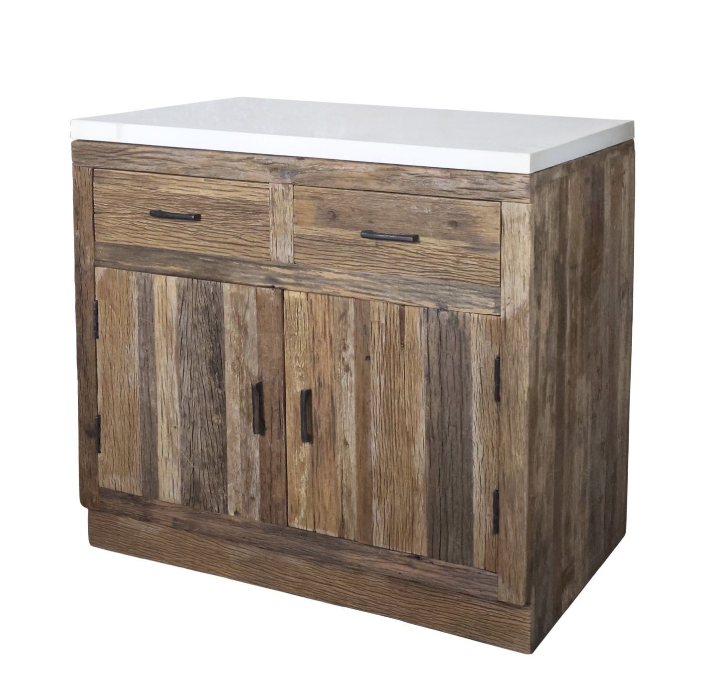 Hnědá antik komoda s mramorovou deskou Grimaud – 95*60*97 cm