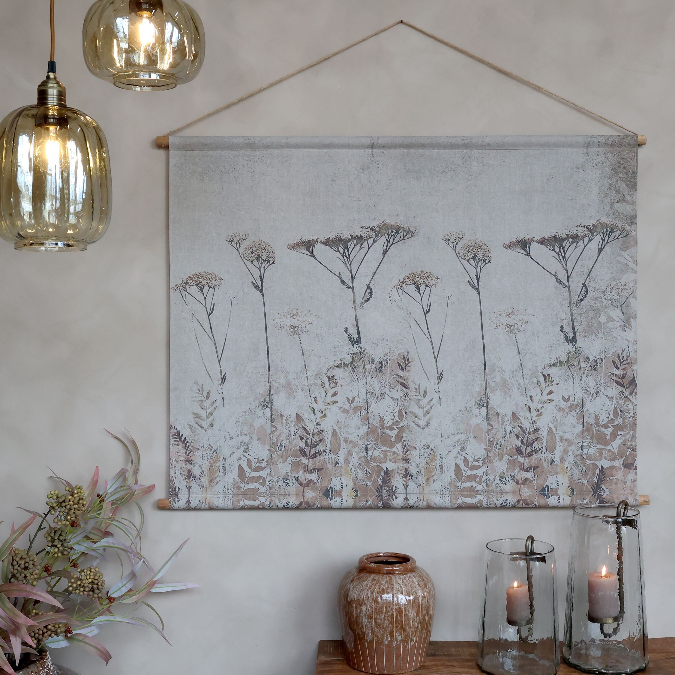 Obraz z plátna s květinami s přírodními tóny – 120*90 cm Chic Antique Obraz z plátna s květinami s přírodními tóny – 120*90 cm Chic Antique