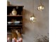 Skleněná lampa s kouřovým sklem a mosazným vrškem – Ø 19*29 cm / 40W/ E27 Chic Antique