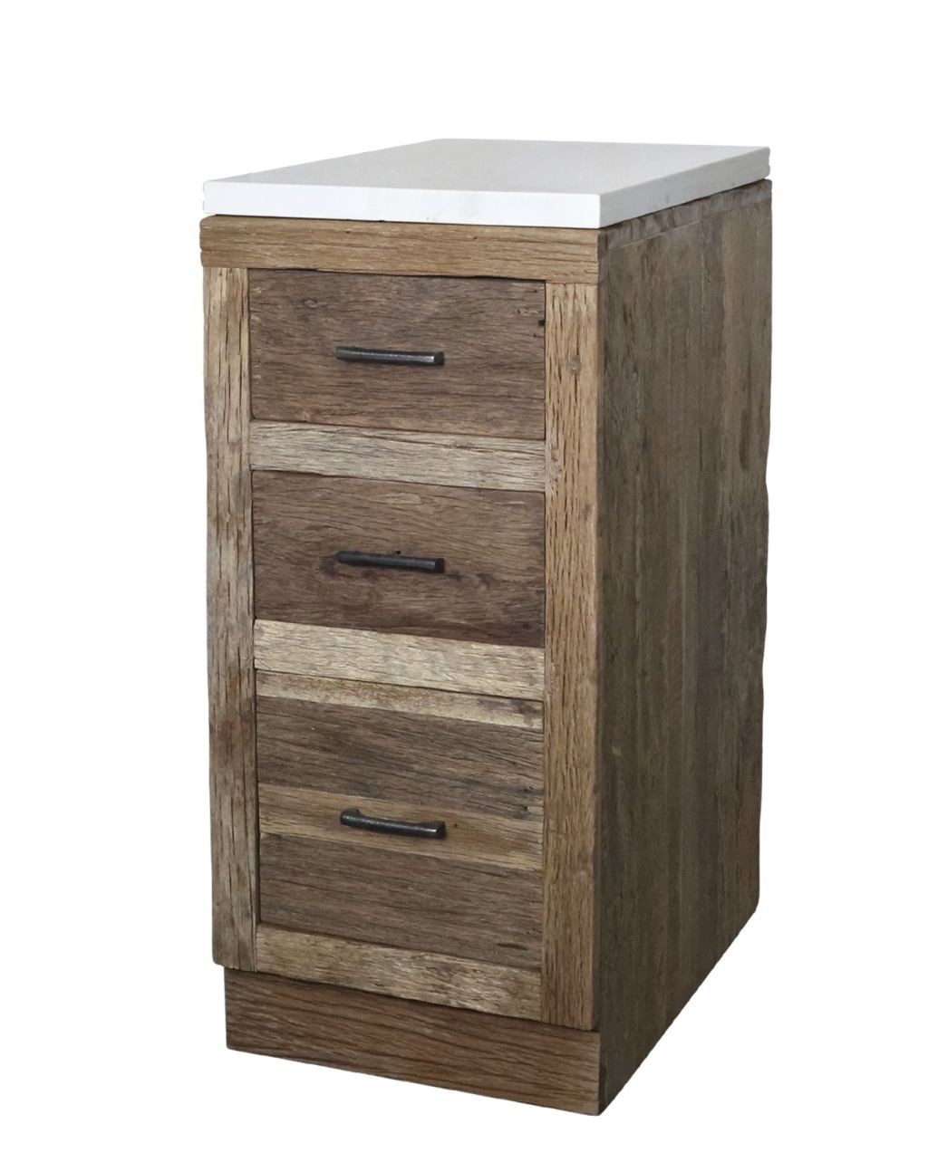 Hnědá antik skříňka se šuplíky a s mramorovou deskou Grimaud Kitchen – 40*60*97 cm