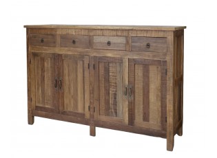 Hnědá komoda Grimaud z recyklovaného dřeva s dvířky a zásuvkami Nature – 160*46*105 cm