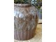 Hnědá kameninová váza s proužky Nature – Ø23*23 cm Chic Antique