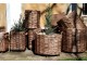 Sada 3ks hnědých košů French Basket Nature s kolečky – Ø 70*60/ Ø 54*50/ Ø 40*45 cm Chic Antique