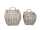 Sada 2 proutěných košů s madly French Basket Grey – 41*31*33/ 33*24*28 cm Chic Antique