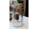 Skleněný hurricane svícen s mosazným držákem na svíčku – Ø 18*29 cm Chic Antique