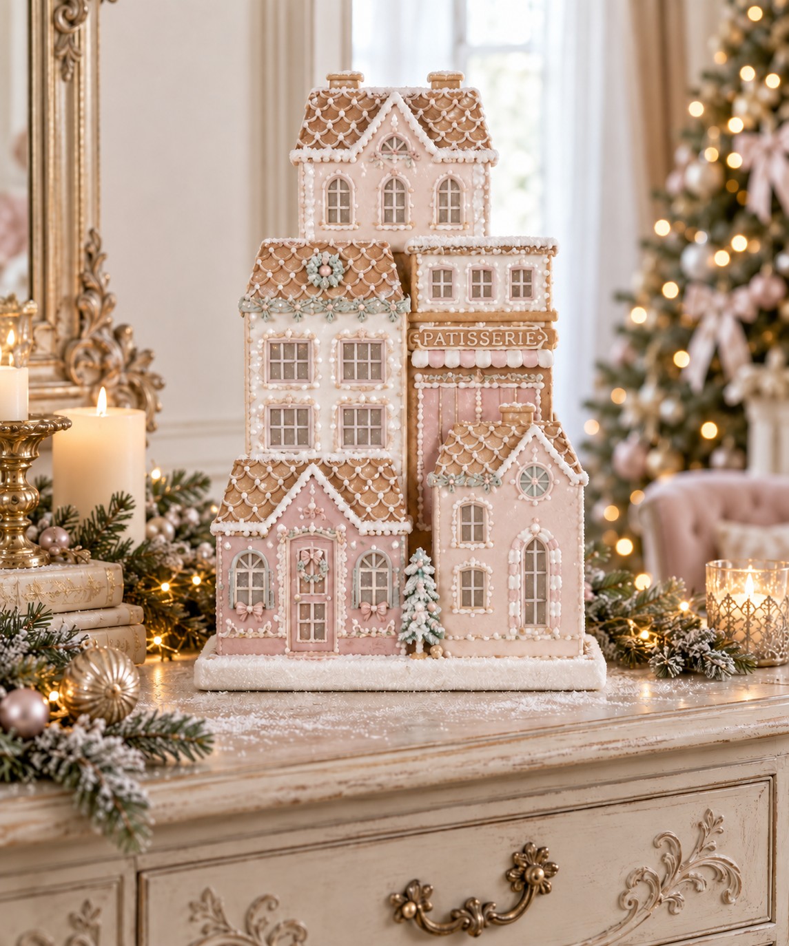 Dekorace perníkové městečko s cukrárnou Pattiserie Gingerbread house – 26*10*40 cm Clayre & Eef Dekorace perníkové městečko s cukrárnou Pattiserie Gingerbread house – 26*10*40 cm Clayre & Eef