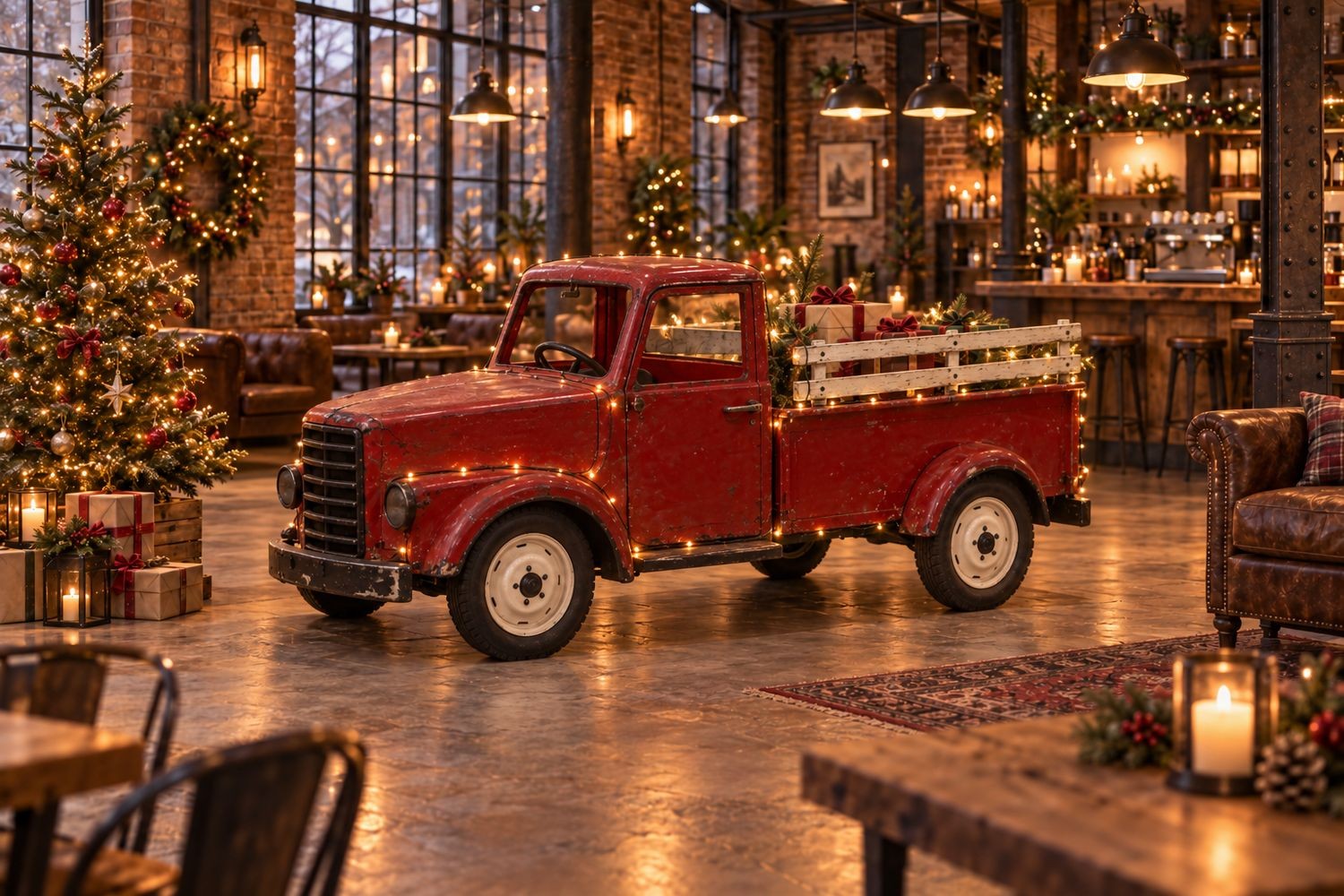 Veliký dekorativní model červené kovové retro auto Pick-up truck - 246*104*112 cm Clayre & Eef Veliký dekorativní model červené kovové retro auto Pick-up truck - 246*104*112 cm Clayre & Eef