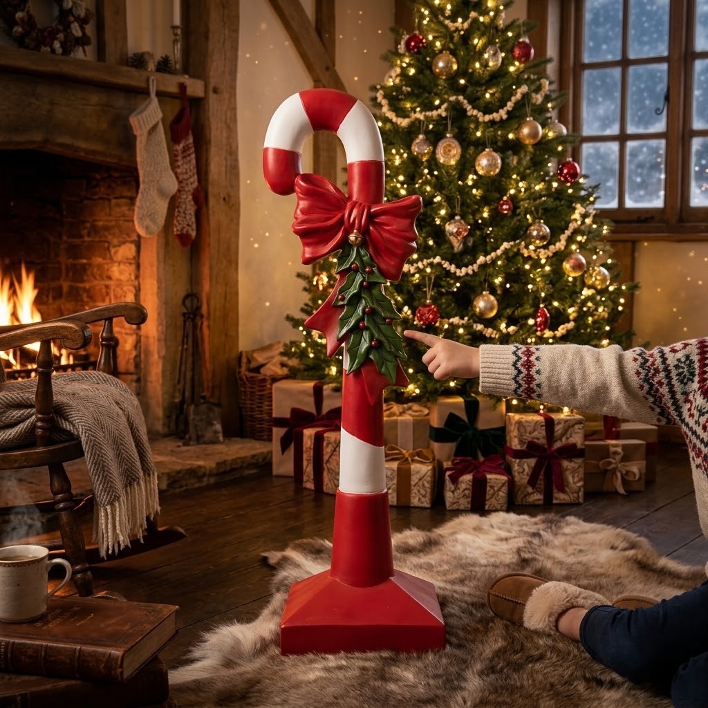 Vánoční veliká dekorace figurka cukrová hůl Candy Cane - 25*18*83 cm Clayre & Eef Vánoční veliká dekorace figurka cukrová hůl Candy Cane - 25*18*83 cm Clayre & Eef