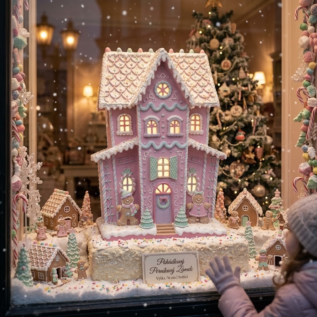 Veliký pohádkový perníkový zámek Gingerbread - 54*31*76 cm LED / 3*AA Clayre & Eef Veliký pohádkový perníkový zámek Gingerbread - 54*31*76 cm LED / 3*AA Clayre & Eef