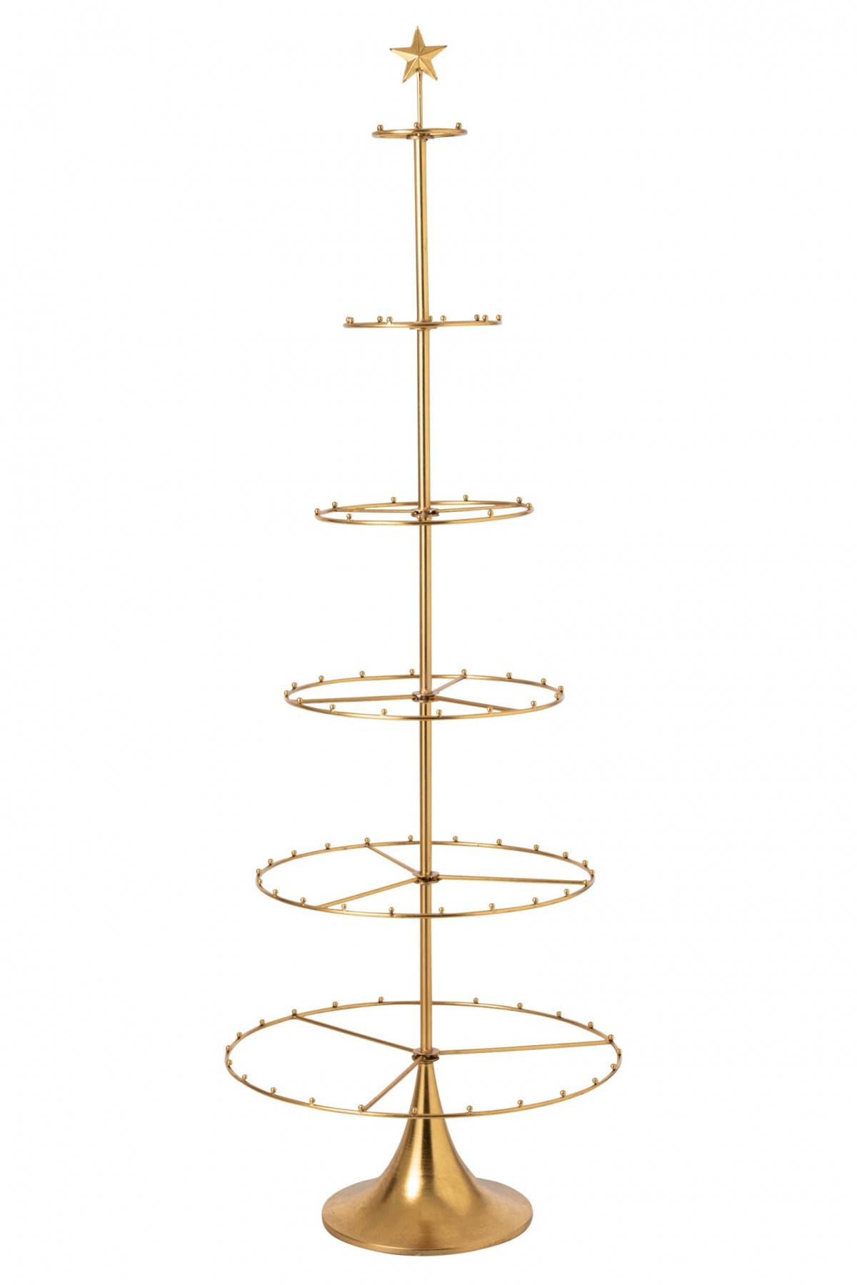 Zlatý kovový vánoční strom na zavěšení ozdob Tree Gold – 66*66*196 cm