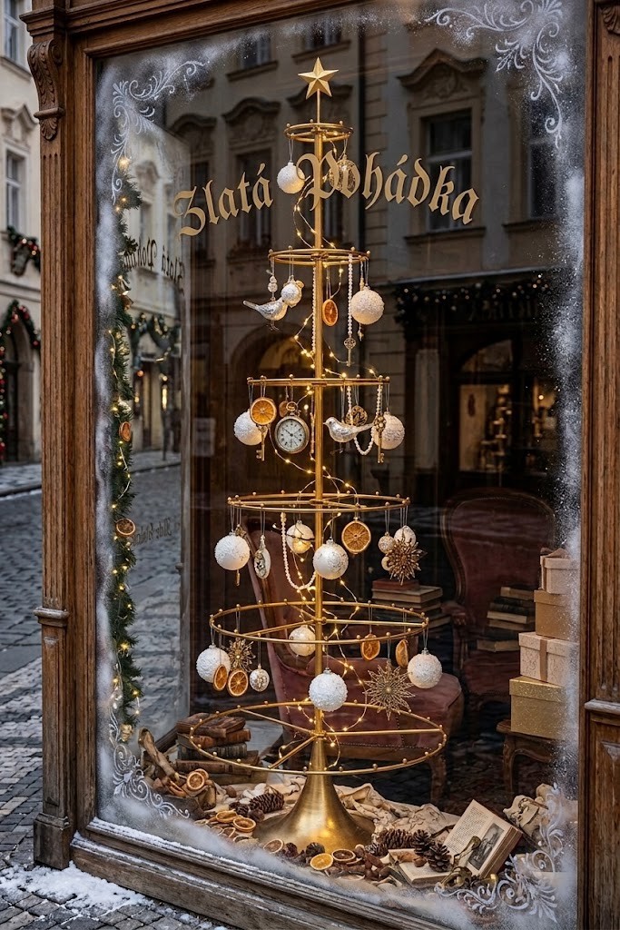 Exkluzivní zlatý kovový vánoční strom na ozdoby Tree Gold – 66*66*196 cm J-Line by Jolipa Exkluzivní zlatý kovový vánoční strom na ozdoby Tree Gold – 66*66*196 cm J-Line by Jolipa