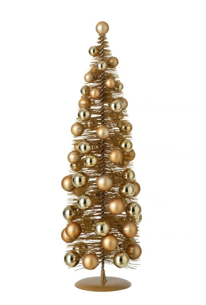 Malé stromečkové vánoční ozdoby zlaté kovové J-line by Jolipa – 13*13*45 cm