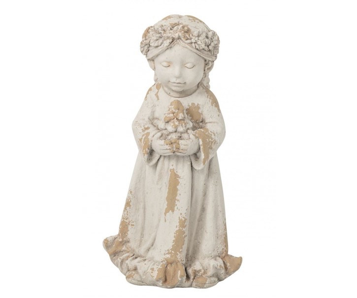 Béžová antik venkovní dekorace Angel – 32*28*61 cm J-Line by Jolipa